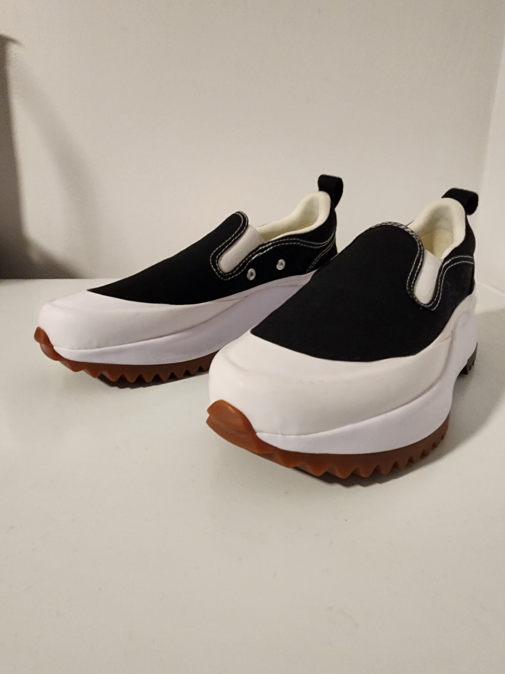 NEW Converse Slip-On Platform Sneakers in Black and White